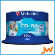 Verbatim CD-R 700MB White InkJet 52x (50 Pack)