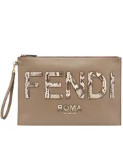 Fendi Large Flat Pouch in Brown