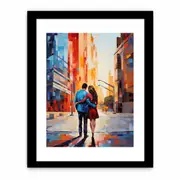 Couple Building People Modern Art Framed print Art Poster