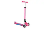 Globber Primo Fold Plus Lights Scooter V2 - Fuchsia Pink / Sky Blue