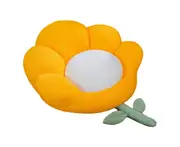 Seat Mat Detachable Extra-soft Texture Thickened Flower Shape Sitting Chair Seat Mat for Floor-Yellow