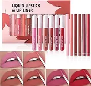 Ungtyb Lip Liner and Lipstick Set, Waterproof Plumping Lip Kit, 6 Matte Liners & 6 Lipsticks, Full Coverage, Long-Lasting Formula, Define and Improve Lips for Any Occasion