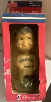 VTG 1990 TWIN ENTERPRISE BOBBLE HEAD MLB CERAMIC Seattle Mariners NIB