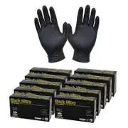 1 Carton/1000pcs Ultra Fresh Black Nitrile Exam Gloves Latex Powder Free / Healthcare / Industrial / Food safe
