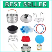 Premium 8 Quart Instant Pot Accessories: Steamer Rack, Silicone Rings, and More