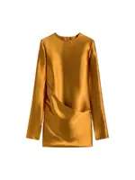 [Sportmax] Sportmax-Abito Con Pannello Asimmetrico - Runway - Ocra-Donna 42 IT