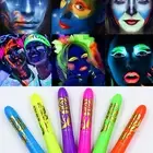6 Pcs Glow in The Dark Body Face Paint Neon UV Face Painting Crayon for Party