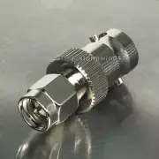 BNC female / SMA male - coax adapter to convert cable connector plug *USA Seller