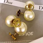 法國代購 DIOR 耳環 DIOR TRIBALE 復古系列 鑲嵌 古銅金 白珍珠♥️絕版精品 收藏上架～2款都是現貨