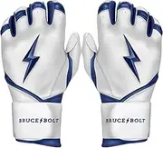 BRUCE BOLT Chrome Series Long Cuff Batting Gloves - Multiple Colors - Adult & Youth Sizes