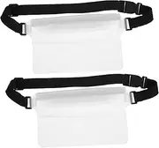 KICHOUSE 2Pcs Pouch with Adjustable Waist Strap Transparent Dry Bag for Swimming Kayaking Boating Fishing Beach Diving Surfing Protects Valuables from Water Damage