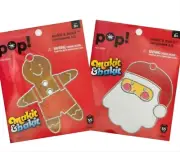 Makit & Bakit Xmas Ornament Kits Stained Glass Suncatcher Crystals Santa vtg