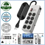 Power Strip Surge Protector Metal 8 Outlets 20A Extension Cord Workshop Garage
