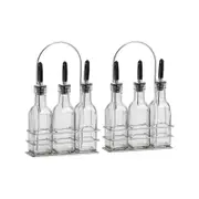 Argon Tableware 6 Piece Olive Oil Pourer Bottle Deluxe Set With Stand - 170ml