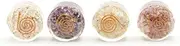 4 Sleep Aid Crystals and Healing Stones. 5G emf Protection and Anxiety Relief Gift. (Amethyst, Moonstone, Lepidolite, Howlite) Meditation Healing Crystals for Stress Relief, Relaxation, Restful Sleep