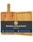 Cutting Boards for Kitchen, Set of 2 Bamboo Cutting Boards With Juice Grooves...