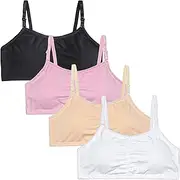 [VeaRin] Girls Everyday Cotton Bras with Back Hook,Training Bras for Girls 12-14