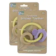 2x Koala Dream Textured Silicone Key Baby/Toddler Chew Teether Toy Purple 0m+