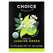 Choice Organic Teas, Green Tea, Jasmine Green, 16 Tea Bags, 0.85 oz (24 g)
