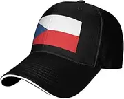 [SSIULUS] Flag of The Czech Republic Casquette Cap Hats,Trucker,Baseball Cap with Snapback,Perfect for Summer,Golf