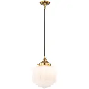 Period Hawthorn Pendants Lights Cloth Cord Art Deco Lighting Brass St Kilda