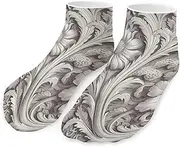 [QMNVBDS] Victorian Floral Pattern Socks Ankle Length Socks Casual Short Socks for Women Men Low Cut Sports Socks Running Socks No Show Socks Ankle Socks Athletic Socks Workout Socks, Style, One Size