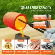 16KG Propane Melting Furnace Kit Dual Burner with Crucibles and Tongs