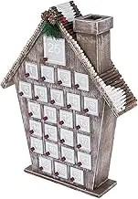 Wooden, Christmas Countdown, Holiday Decoration Box, 33.7x6.5x41cm, 24 Drawers Surprises, Reusable Festive Design, for Fireplace Mantel, Tabletop, Kids’ Room Display