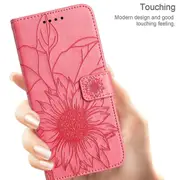 Galaxy S23 Ultra Wallet Case 3 Credit Card Slot ID Card Holder, PU Leather Flip Case - Rose Red