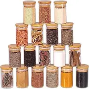 Glass Jars Set Clear Glass Food Storage Containers, Kitchen Containers Set for Sugar, Tea, Cookie, Coffee 18 Piece