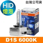 【OSRAM 歐司朗】D1S 6000K HID汽車燈泡(公司貨/保固一年《買就送 輕巧型LED手電筒》)