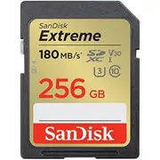 SanDisk Extreme SDXC Memory Card - 256GB Class 10 - V30 - U3 - UHS-I - Read up to 180MB/s - Write up to 130MB/s [SDSDXVV-256G-GNCIN]