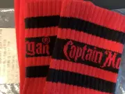 New pair Captain Morgan SOCKS Spiced Rum Red Black