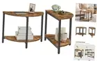 End Tables Set of 2, 23.6" Half Round Coffee Tables, 23.6"L x 23.6"W x 17.7"H