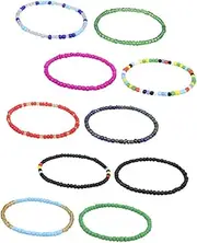 [WOFASHPURET] Glass Bead Anklet Thick Ankle Bracelet Anklets Style Ankle Chain Woven Friendship Bracelets Gmstone Beach Anklet Beaded Ankle Bracelets Beach Ankle Bracelet