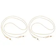 Eye Glasses Holders Around Neck, Gold Snake Bone Glasses Chain, 2 Pcs