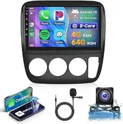 8 Core 4+64G Android Car Radio Car Stereo for Honda CRV 1997-2001, Wireless Carplay Android Auto, 9’’ Touch Screen, EQ DSP, GPS, Mirror Link, AHD Backup Camera, Bluetooth, WiFi/FM RDS/MIC