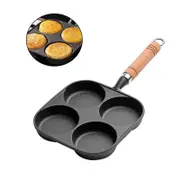 Catzon 4 Cups Skillet Nonstick Cast Iron with Handle for Egg Steak Pancakes