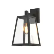 Vintage Wall Lamp Porch Yard Wall Light Fixture Tempered glass E27 IP44 Black