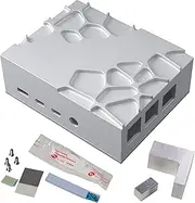 Akasa Gem Pro | Raspberry Pi 4 Passive Cooling Case | Prime Silver Aluminum Raspberry Pi Fanless Housing | Powerful & Ultra Quiet | Compatible with Raspberry Pi 4 Model B | A-RA09-M2S