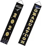 ULDIGI 1 Pair Class of Graduation Door Curtain Banner Front Door Decor for Graduation Party Indoor Outdoor Event Decoration Photo Booth Background Easy Hanging Design