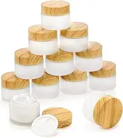 ZENFUN 16 Pcs Glass Cosmetic Containers 50 Gram/50ml Empty Sample Jars With Leak Proof Lids, Frosted Glass Bottle for Cream, Lotions, Lip Balm - Refillable Travel Containers