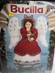 Vtg Christmas Bucilla Holiday Kit,ANGEL TREETOP/CENTERPIECE 82962 (C5)