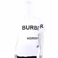 在飛比找Yahoo奇摩購物中心優惠-BURBERRY Horseferry 印花棉質白色寬鬆短袖