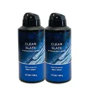 2 BATH & BODY WORKS MEN'S COLLECTION CLEAN SLATE BODY SPRAY 3.7 OZ / 104 g NEW