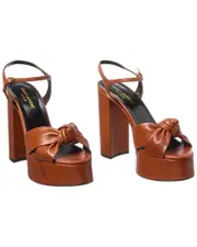 Saint Laurent Bianca 85 Leather Platform Sandal (Authentic Pre-Loved)