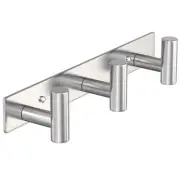 Silvery Hat and Coat Wall Mount Rack - 3 Hooks for Robes Bags Keys and Towels