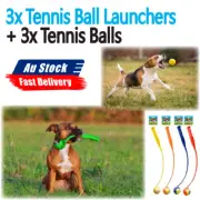 3 x Pet Dog Puppy Tennis Ball Launcher Chucker Thrower Long 62cm +Tennis Balls