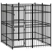 Dog Kennel Steel 3.69m² Large Outdoor Pet Cage Fence Run Pen House Enclosure