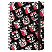 St Kilda Saints AFL A5 Spiral Hard Cover Notebook